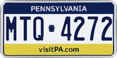 PA license plate MTQ4272