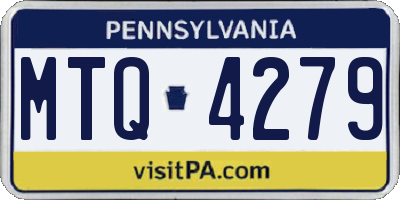 PA license plate MTQ4279