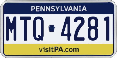 PA license plate MTQ4281