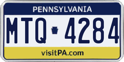 PA license plate MTQ4284