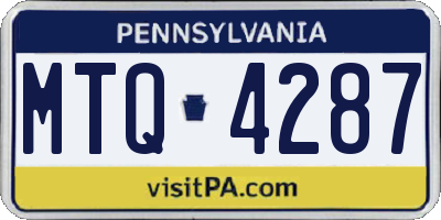 PA license plate MTQ4287