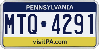 PA license plate MTQ4291