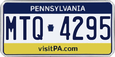 PA license plate MTQ4295