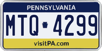 PA license plate MTQ4299