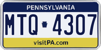 PA license plate MTQ4307