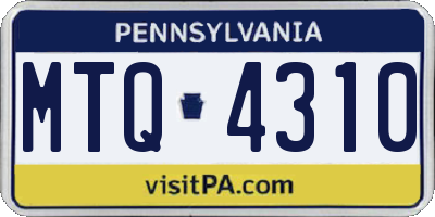 PA license plate MTQ4310