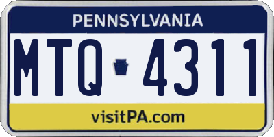 PA license plate MTQ4311