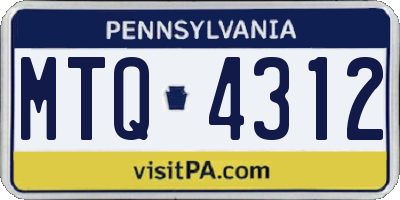 PA license plate MTQ4312