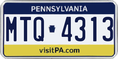 PA license plate MTQ4313