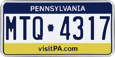 PA license plate MTQ4317