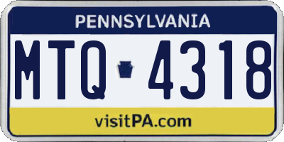 PA license plate MTQ4318