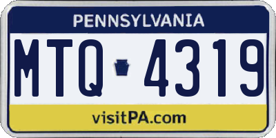 PA license plate MTQ4319