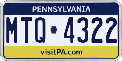 PA license plate MTQ4322