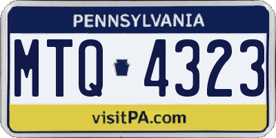 PA license plate MTQ4323
