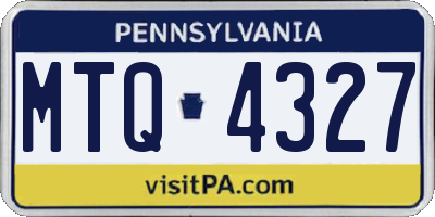 PA license plate MTQ4327
