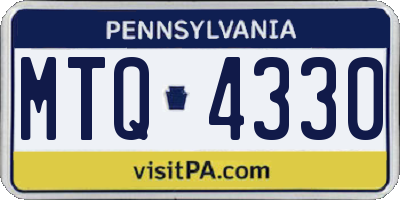 PA license plate MTQ4330