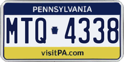 PA license plate MTQ4338