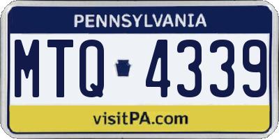 PA license plate MTQ4339