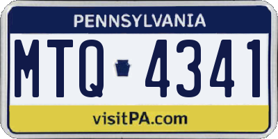 PA license plate MTQ4341