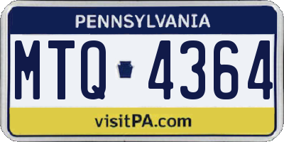 PA license plate MTQ4364