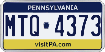 PA license plate MTQ4373
