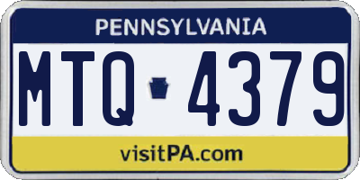 PA license plate MTQ4379