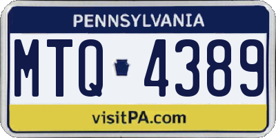 PA license plate MTQ4389