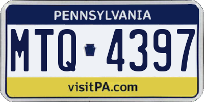 PA license plate MTQ4397