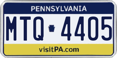 PA license plate MTQ4405