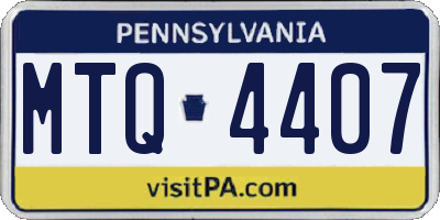 PA license plate MTQ4407