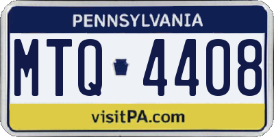 PA license plate MTQ4408