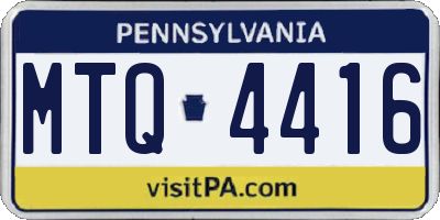 PA license plate MTQ4416