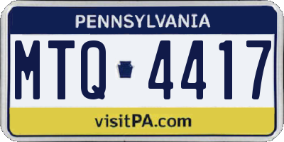 PA license plate MTQ4417