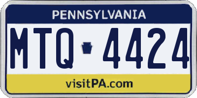 PA license plate MTQ4424