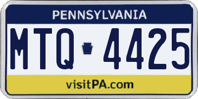 PA license plate MTQ4425