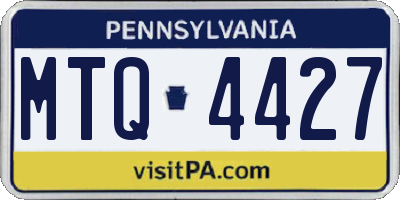 PA license plate MTQ4427