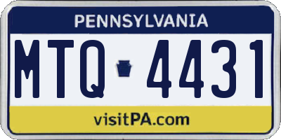 PA license plate MTQ4431