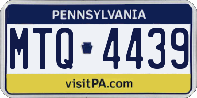PA license plate MTQ4439