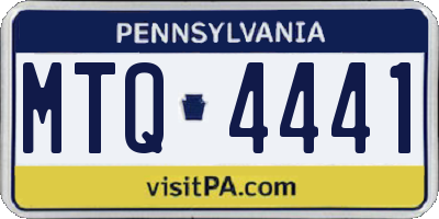 PA license plate MTQ4441