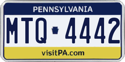 PA license plate MTQ4442