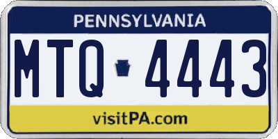 PA license plate MTQ4443