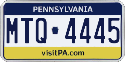PA license plate MTQ4445