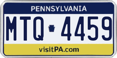 PA license plate MTQ4459