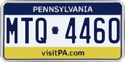 PA license plate MTQ4460