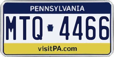 PA license plate MTQ4466