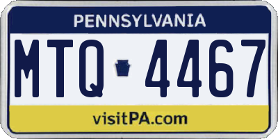 PA license plate MTQ4467