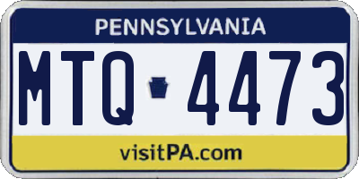 PA license plate MTQ4473