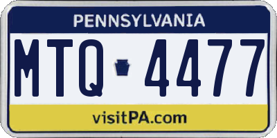 PA license plate MTQ4477