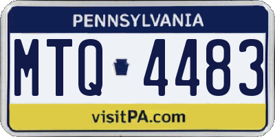 PA license plate MTQ4483