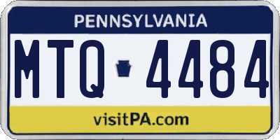 PA license plate MTQ4484